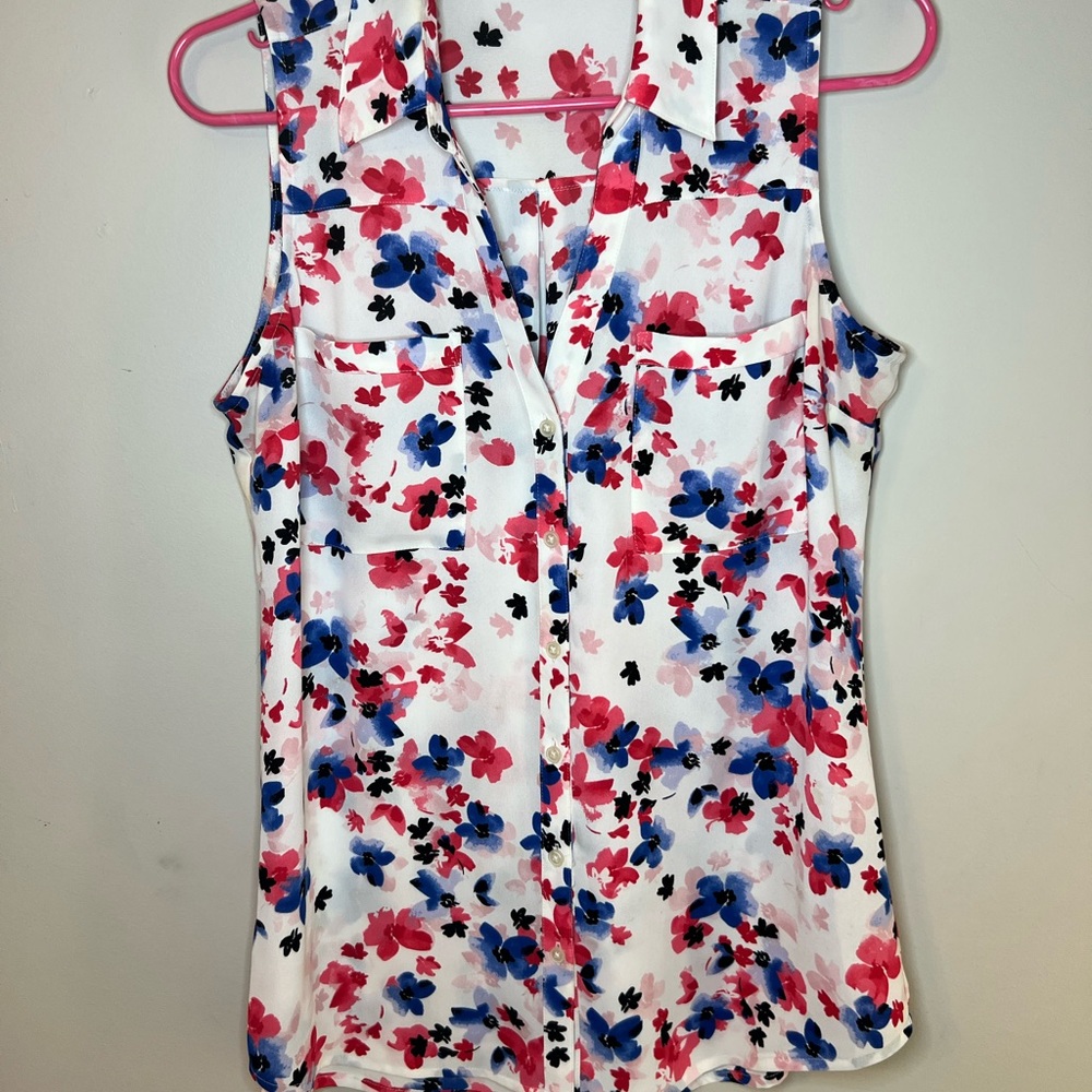 Floral evening sleeveless top